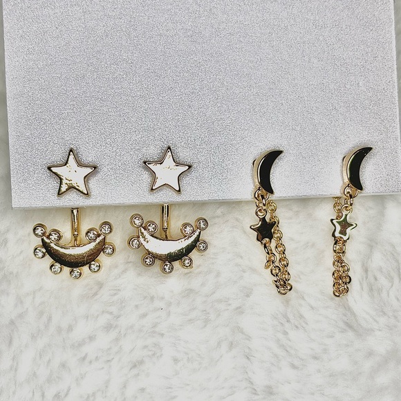 Baublebar Cosmic Couple Earring Set 14K Gold New - Picture 5 of 5